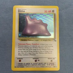 Pokemon TCG Ditto 3/62 Fossil Unlimited Holo Rare, LP/MP Condition - Image 1