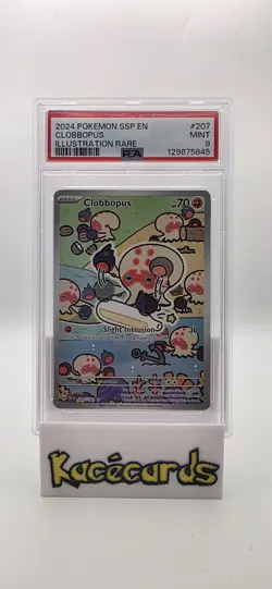 Pokemon 2024 SV Surging Sparks Clobbopus Illustration Rare PSA 9 - Image 1