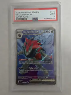2025 POKEMON JTG EN-JOURNEY TOGETHER ULTRA RARE #175 N'S ZOROARK EX PSA 9 - Image 1