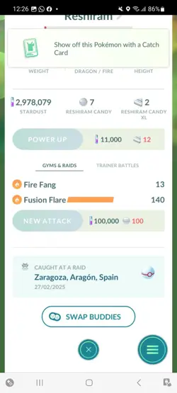 Pokemon Go Shiny Legendary Reshiram ( High cp ) - Image 2