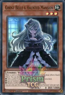 1st ed Ghost Belle & Haunted Mansion super rare RA01-EN011 Yugioh - Image 1