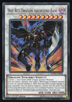 Hot Red Dragon Archfiend Bane - DUPO-EN058 - Ultra Rare - 1st Edition Yugioh - Image 1