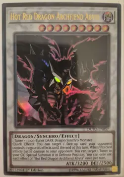 YuGiOh Hot Red Dragon Archfiend Abyss Ultra Rare 1st Edition DUPO-EN057 - Image 1