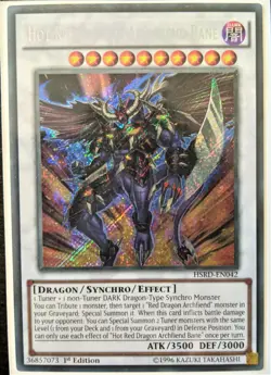 YuGiOh Hot Red Dragon Archfiend Bane Secret Rare 1st Edition HSRD-EN042 NM - Image 1