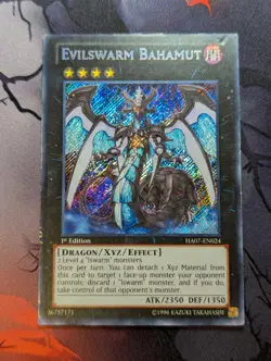 Evilswarm Bahamut HA07-EN024 Secret Rare 1st Edition YuGiOh - Mod Played - Image 1
