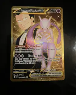 Pokemon Team Rocket's Mewtwo ex 240/182 Destined Rivals Holo Hyper Rare Card - Image 1