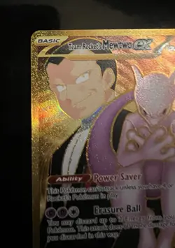 Pokemon Team Rocket's Mewtwo ex 240/182 Destined Rivals Holo Hyper Rare Card - Image 2
