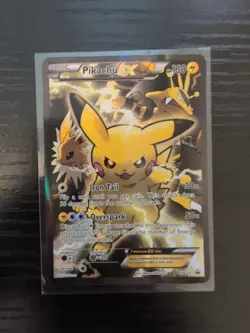 Pokemon TCG Pikachu EX Black Star Promo Ultra Full Art Holo Card XY124 NM/LP - Image 1