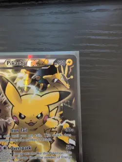 Pokemon TCG Pikachu EX Black Star Promo Ultra Full Art Holo Card XY124 NM/LP - Image 3