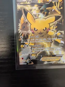 Pokemon TCG Pikachu EX Black Star Promo Ultra Full Art Holo Card XY124 NM/LP - Image 5