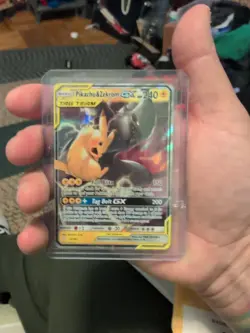 Pokemon Pikachu & Zekrom GX TCG Sun & Moon Holo Ultra Rare Card 33/181 - Image 1