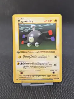 Pokemon Card Magnemite Shadowless 1st Edition Base Set Common 53/102 NM - Image 1