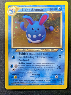 Light Azumarill 13/105 Pokemon Neo Destiny Holo Rare Unlimited Card MP SWIRL - Image 1