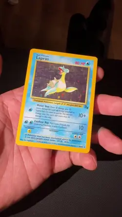 Pokemon TCG Lapras Fossil Holo Rare Unlimited Card 10/62 Vintage LP ENG - Image 2
