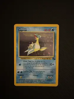 Pokemon TCG Lapras Fossil Holo Rare Unlimited Card 10/62 Vintage LP ENG - Image 3