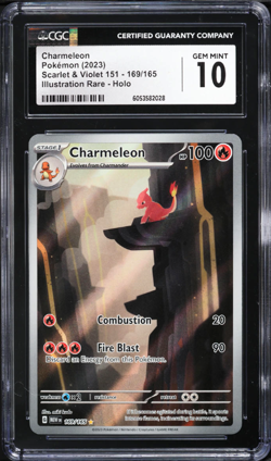 CGC 10 Charmeleon 169 Pokemon 151 Illustration Rare Scarlet Violet Alt Art Card - Image 1