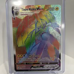 Tapu Koko Vmax 166/163 NM Full Art Secret Rainbow Rare Pokemon Card - Image 1