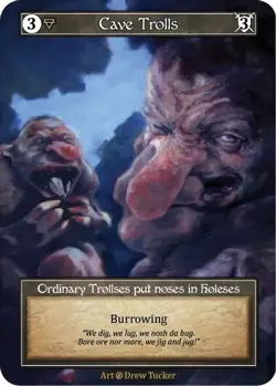 Sorcery: Contested Realm Beta Cave Trolls Ordinary Foil NM - Image 1