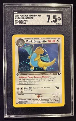 DARK DRAGONITE 2000 POKEMON TEAM ROCKET FIRST 1ST EDITION #5/82 HOLO SGC 7.5 - Image 1