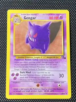 Pokemon Gengar TCG 20/62 Fossil Set Non-Holo Rare Unlimited, 1999 Mint/Near Mint - Image 1