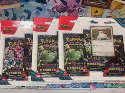 Pokemon TCG Twilight Masquerade Triple Blister Pack Snorlax (Sealed) - Image 1