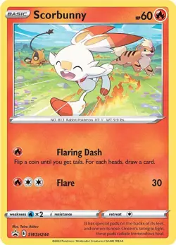 SCORBUNNY SWSH244 Cosmos Holo Black Star Promo Pokemon TCG Near Mint - Image 1