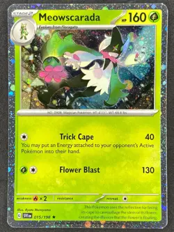 Pokemon Meowscarada Cosmos Holo 015/198 SVI Scarlet & Violet NM - Image 1