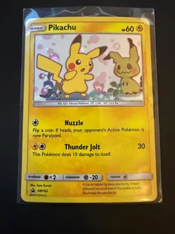 Pokemon Pikachu 2019 SM162 HP Holo Card Sun & Moon Black Star Promo TCG MINT - Image 1