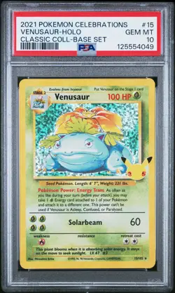 2021 POKEMON CELEBRATIONS CLASSIC COLL #15 VENUSAUR-HOLO PSA 10 - Image 1