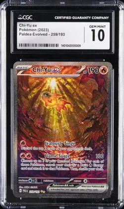 2023 POKEMON PAL EN-PALDEA EVOLVED #259 CHI-YU EX CGC 10 GEM MINT - Image 1