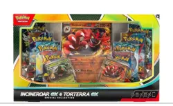 Pokemon Trading Card Game Incineroar ex and Torterra ex Box 8 Booster Packs - Image 1