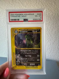 2003 POKEMON AQUAPOLIS #H28 TYRANITAR-HOLO PSA 4 - Image 3