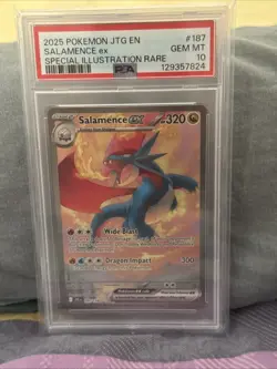 Pokemon 2025 Journey Together Special Illustration Rare #187 Salamence EX PSA 10 - Image 1