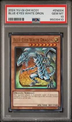 Blue-Eyes White Dragon Yugioh 2024 KC01-EN004 Ultra Rare PSA 10 - Image 2