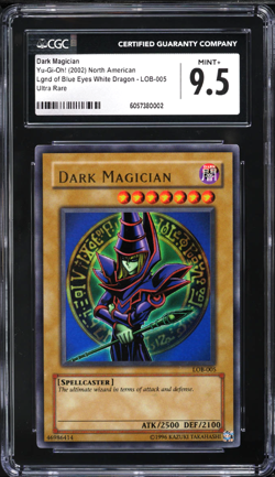 CGC 9.5 Dark Magician LOB-005 Yugioh Legend of Blue Eyes White Dragon Unlimited - Image 1