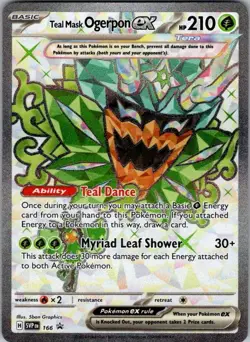 Teal Mask Ogerpon ex Ultra Rare SV: Scarlet & Violet Promo Cards 166 NM - Image 1