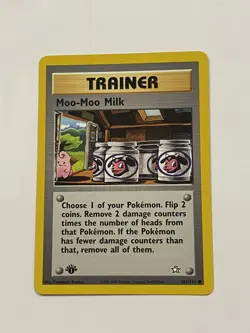 First 1st Edition Moo Moo Milk 101/111 Pokemon Trainer Card Neo Genesis NM Mint - Image 1