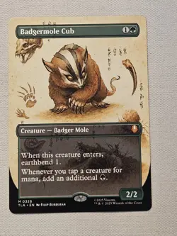Badgermole Cub Borderless MTG - The Last Airbender NM - Image 1