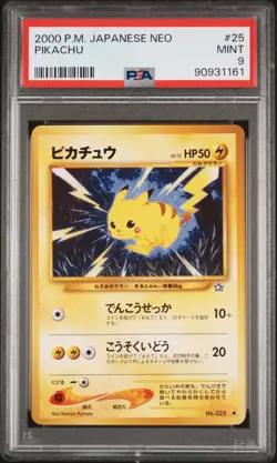 2000 Pokemon Japanese Neo #25 Pikachu PSA 9 - Image 1