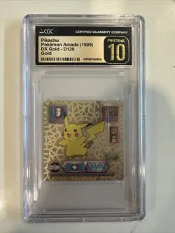 Amada Pikachu Super Dx Gold Sticker #D129 Pokemon Japanese CGC PRISTINE 10 - Image 1