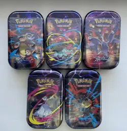 NEW SEALED Pokemon TCG Mega Evolution Mega Heroes Mini Tins Set Of 5 All Arts - Image 1