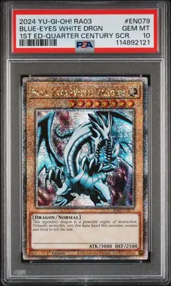 Yugioh! Blue-Eyes White Dragon RA03-EN079 Quarter Century Bonanza PSA 10 GEM MT - Image 1