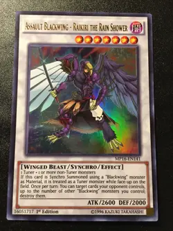 Assault Blackwing - Raikiri the Rain Shower 1st Ultra Rare MP16-EN141 Yu-Gi-Oh! - Image 1