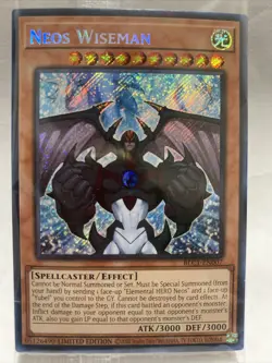YUGIOH TCG NEOS WISEMAN BLC1-EN007 SECRET LIMITED EDITION SEALED - Image 1