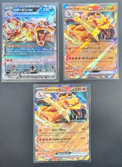 Pokemon Charizard 3 Card Lot TCG Pokemon Card Bundle JPN ENG OCG Holo Game Lot - Image 1