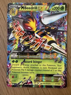 Pokemon TCG Mega Beedrill EX Black Star Promo Card XY158 NM - Image 1