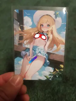 TOO CUTE BOAT BLONDE GIRL WAIFU ANIME CARD - Image 1