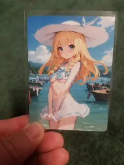 TOO CUTE BOAT BLONDE GIRL WAIFU ANIME CARD - Image 2
