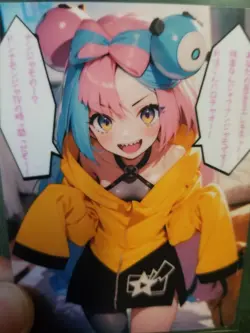 CUTE PINK HAIR HIPSTER GIRL WAIFU ANIME CARD - Image 2