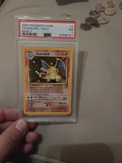 Charizard Holo Rare Base Set 2 2000 Pokemon Card 4 /130 - PSA 7 - Image 2